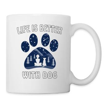 LA VIE DE L'EMPREINTE DU CHIEN EST MEILLEURE AVEC LE CHIEN - Mug blanc - blanc - Droite