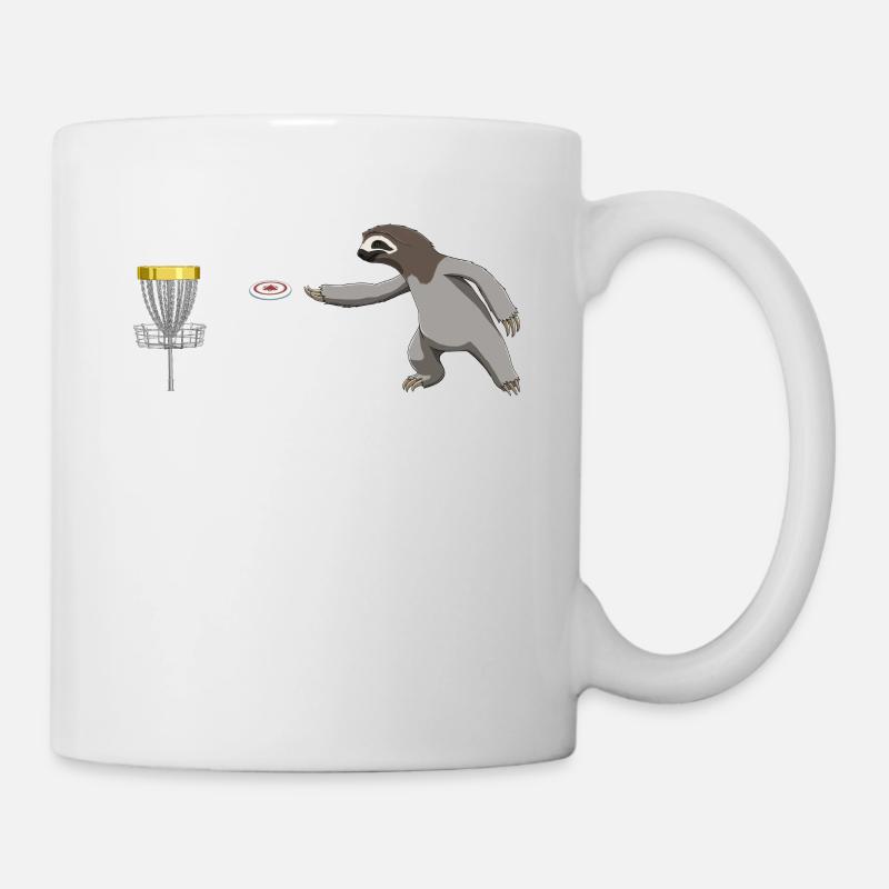 Disc Golf Faultier - Tasse - Weiß