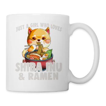 Juste une fille qui aime Shiba Inu et Ramen Kawaii S - Mug blanc - blanc - Droite