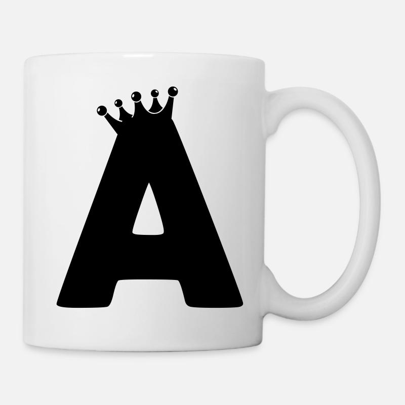 Couronne de lettre A - Mug blanc - blanc