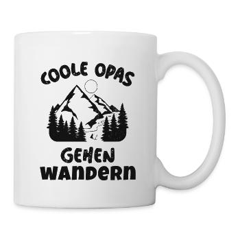 Coole Opas gehen wandern pilgern Wald Pilger Opa - Tasse - Weiß - Rechts