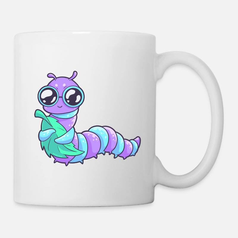 Raupe Schmetterling - Tasse - Weiß