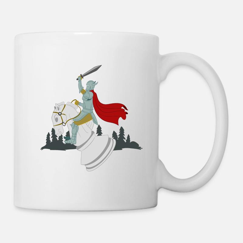 Chess knight horse chess board rider gift - Mug - white