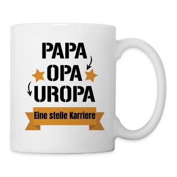 Papa Opa Uropa Geschenkidee Großvater Geschenk - Tasse - Weiß - Rechts