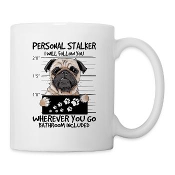 Mops - Tasse - Weiß - Rechts