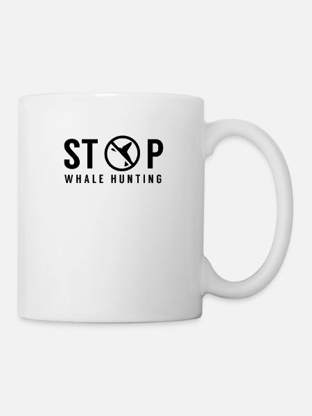 Arrêtez la chasse à la baleine Baleine à la baleine Sauvez les baleines Sauvez les baleines - Mug blanc - blanc