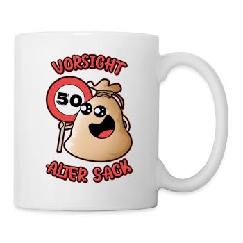 Vorsicht Alter Sack 50 Lustige 1971 50. Geburtstag - Tasse - Weiß - Rechts