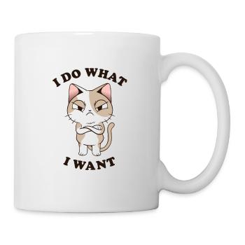 Ich mache was ich will Lustige sarkastische Katze - Tasse - Weiß - Rechts