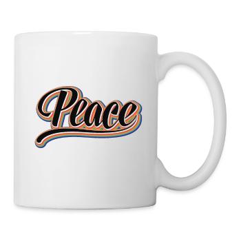 Peace, Frieden, Regenbogen, Hippie, - Tasse - Weiß - Rechts