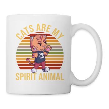 Cats Are My Spirit Animal Heavy Metal Katze - Tasse - Weiß - Rechts