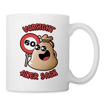 Vorsicht Alter Sack 60 Lustige 1961 60. Geburtstag - Tasse - Weiß - Rechts