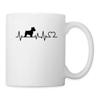 Miniature Schnauzer Heartbeat Family Dog Gift - Mug - white - Right