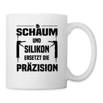 Schaum und Silikon Bootsbauer Bootsbau Geschenk - Tasse - Weiß - Rechts