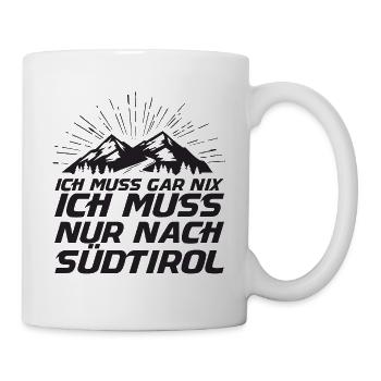 Südtirol Italien Berge Schnee Winterurlaub - Tasse - Weiß - Rechts