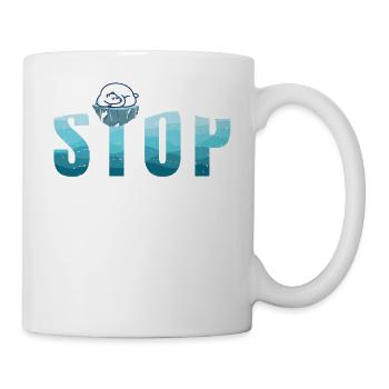 Ice Polar Bear - Climate Change - STOP Pollution - - Tasse - Weiß - Rechts