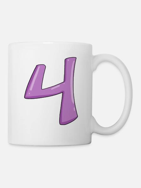 Number 4 number digit - Mug - white