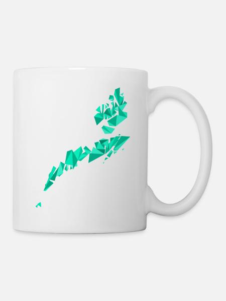Carte de style polygone des Lofoten et Vesterålen - Mug blanc - blanc