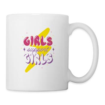 Girls support Girls 90er Feministin Frauen - Tasse - Weiß - Rechts