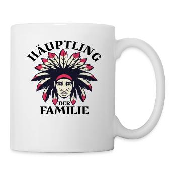Häuptling der Familie Indianer Vatertag Geschenk - Tasse - Weiß - Rechts