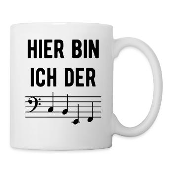 Bassist Musiker Noten Bassschlüssel Bass Chef - Tasse - Weiß - Rechts