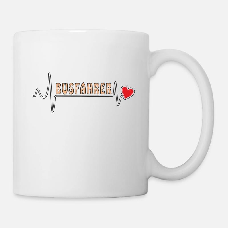 HERZSCHLAG BUSFAHRER - Tasse - Weiß