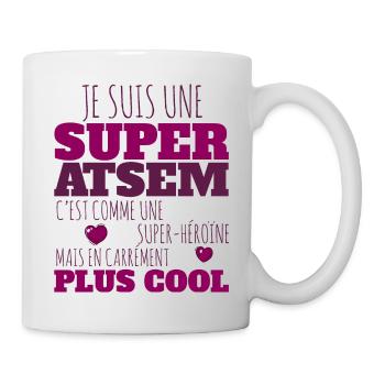 je suis une super Atsem comme une super héroïne - Mug blanc - blanc - Droite