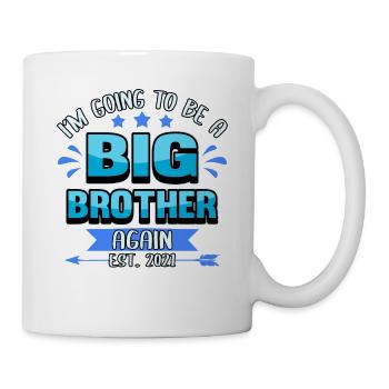 Großer Bruder 2021 Lustig Schwangerschaft Geschenk - Tasse - Weiß - Rechts