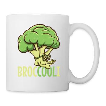 Vegan Cool Broccoli Broc cool i avec lunettes de soleil - Mug blanc - blanc - Droite
