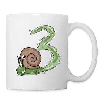 Escargot 3e anniversaire - cadeau 3 ans - Mug blanc - blanc - Droite