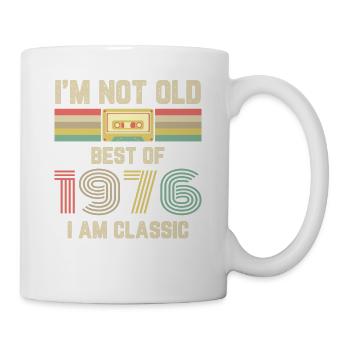 Vintage 1976 Birthday Retro Cassette Gift - Mug - white - Right