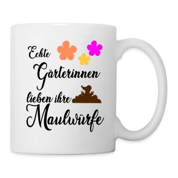 Maulwurf Maulwürfe Garten Geschenk - Tasse - Weiß - Rechts