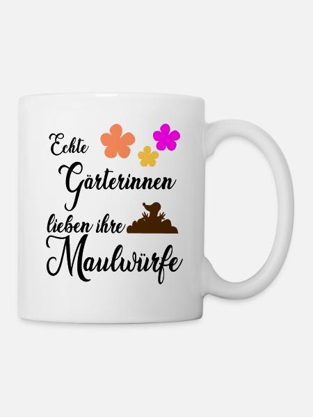 Maulwurf Maulwürfe Garten Geschenk - Tasse - Weiß