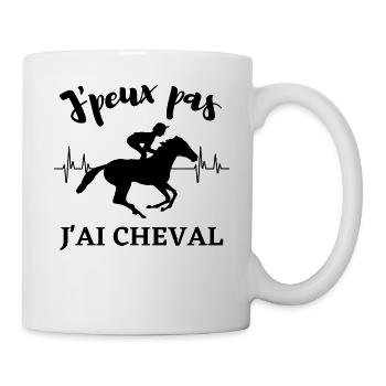 J'peux pas j'ai cheval - Mug blanc - blanc - Droite