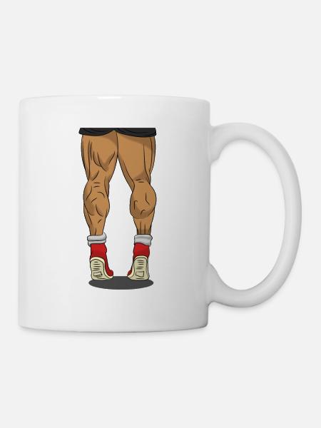 Trainierte Waden Beine trainieren Gym Muskeln Bein - Tasse - Weiß