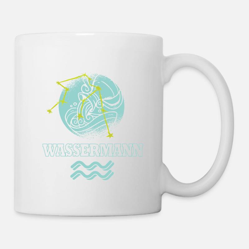 Signe du zodiaque Verseau avec constellation - Mug blanc - blanc