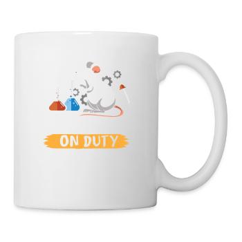 Laborratte am Arbeiten wissenschafts shirt design - Tasse - Weiß - Rechts