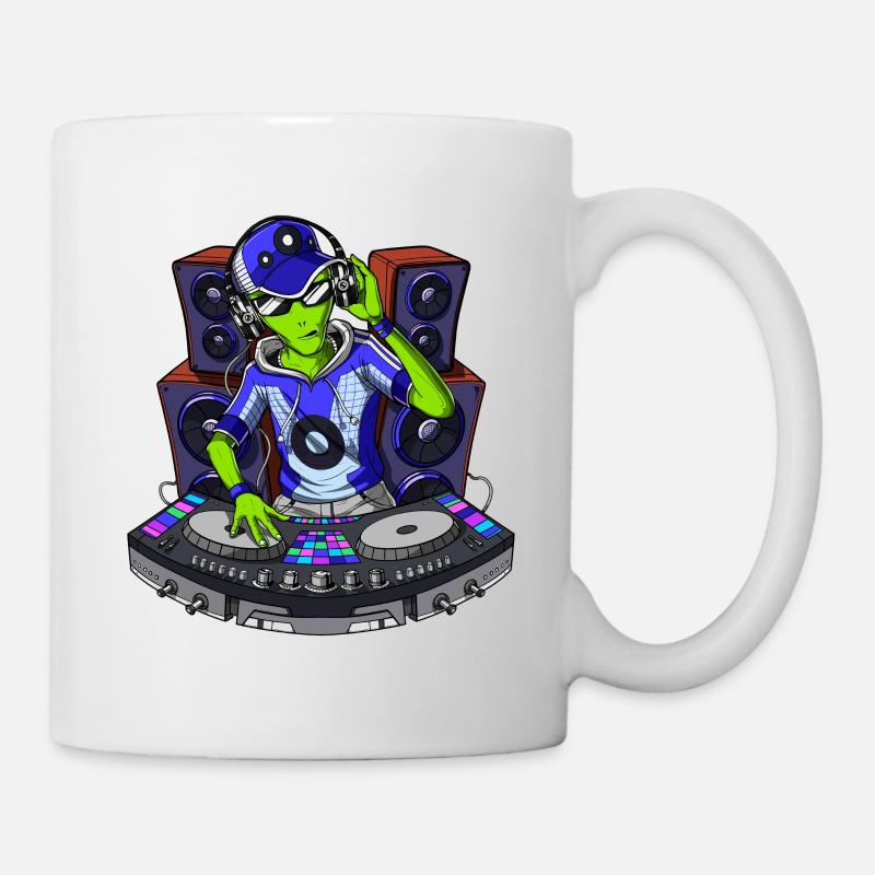 Space Alien DJ - Tasse - Weiß