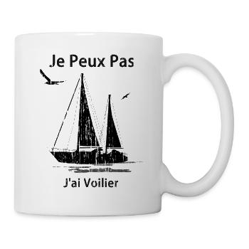 Je peux pas j'ai voilier- idée cadeau - Mug blanc - blanc - Droite