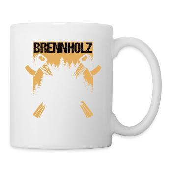 Brennholz Verleih Holzfäller Kettensäge Axt Forst - Tasse - Weiß - Rechts