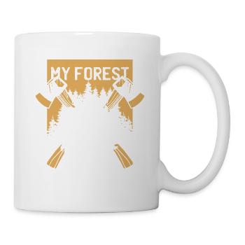 Ma forêt est ma hache de tronçonneuse de bûcheron de château - Mug blanc - blanc - Droite