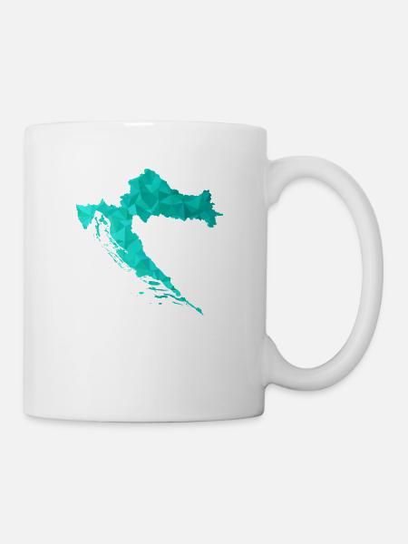 Kroatien Karte im Polygonstil - Croatia - Tasse - Weiß