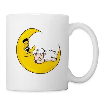 Cadeau mignon de sommeil de lune de mouton - Mug blanc - blanc - Droite