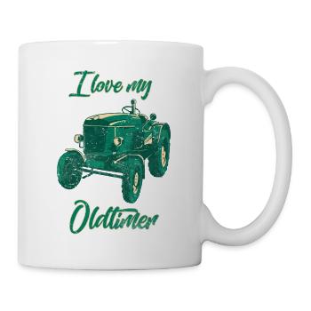 J'adore mon tracteur vintage - Mug blanc - blanc - Droite