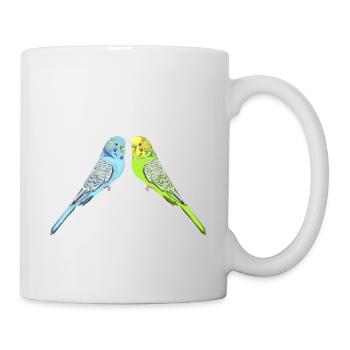 Wellensittich Vogel Wellensittichliebhaber Lustige - Tasse - Weiß - Rechts