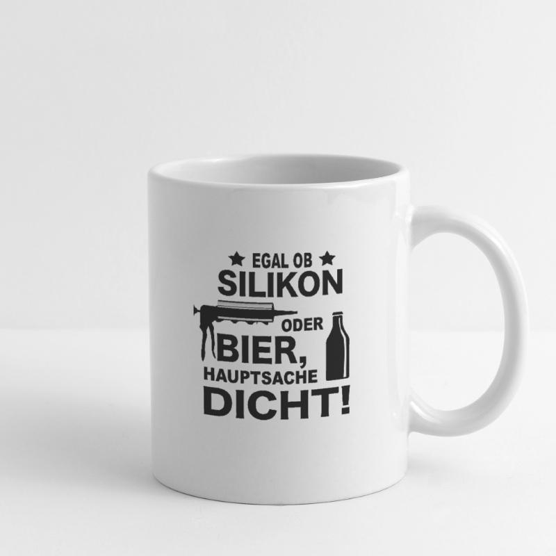 Handwerker Witze Silikon oder Bier Meme Geschenk Tasse
