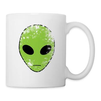 Tête d'alien vert - Mug blanc - blanc - Droite