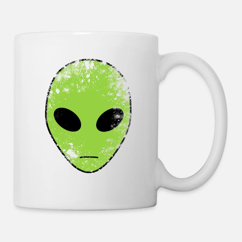 Tête d'alien vert - Mug blanc - blanc
