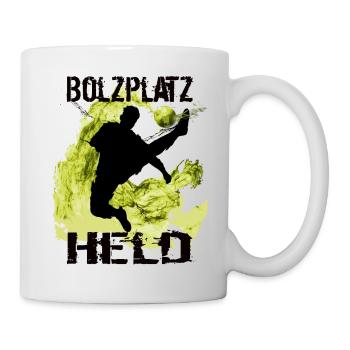 Bolzplatz Held Fussball designe kicker geschenk - Tasse - Weiß - Rechts