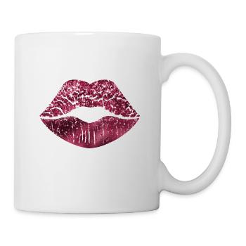lips lipstick kiss lips kiss me - Mug - white - Right