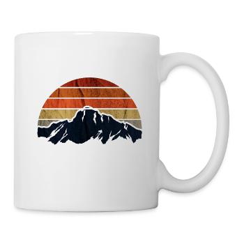 Coucher de soleil vintage rétro montagne - Mug blanc - blanc - Droite